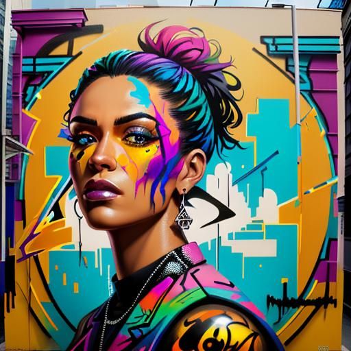 Dynamic Graffiti Art in Urban Street Style