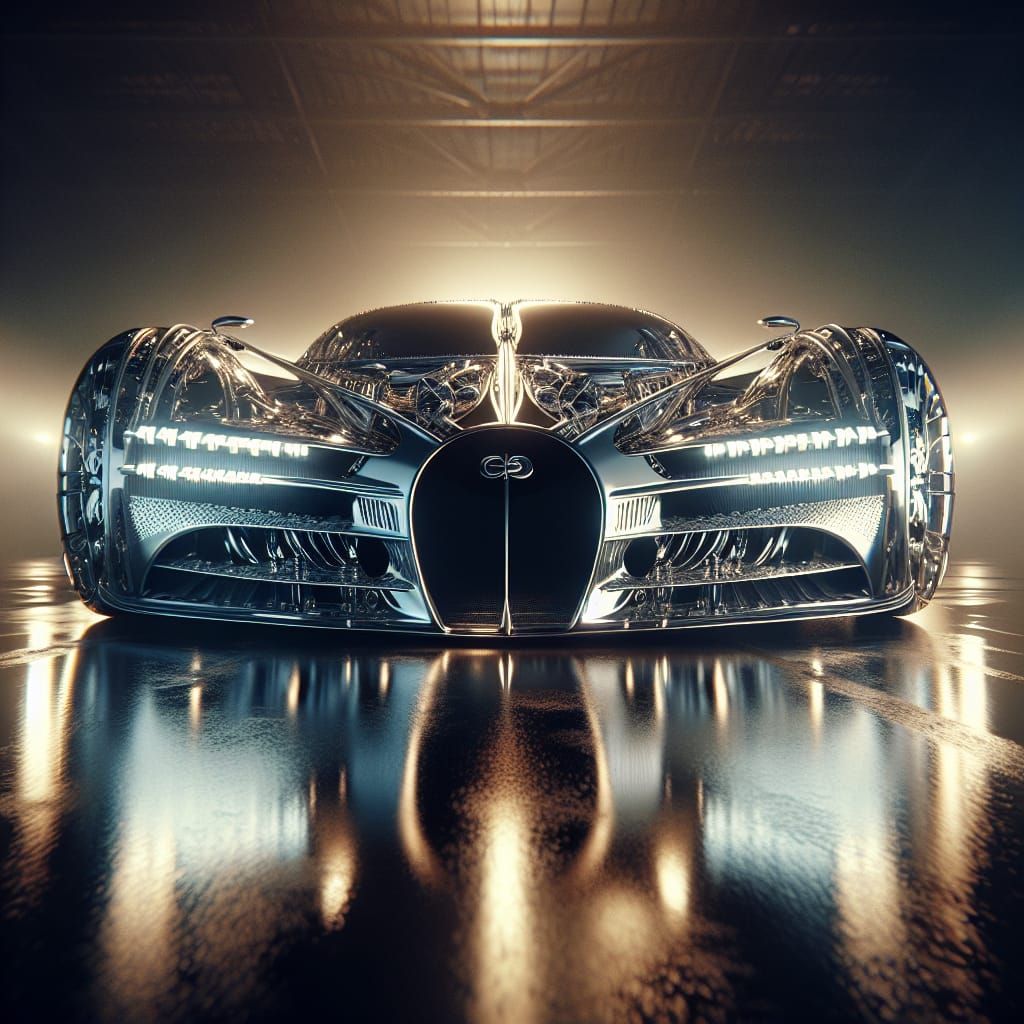 Futuristic Sci-Fi Bugatti in 8K 3D Rendering
