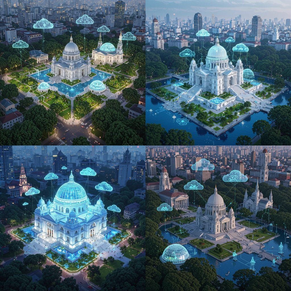 Kolkata Victoria Memorial Complex in Futuristic Bio-Digital ...