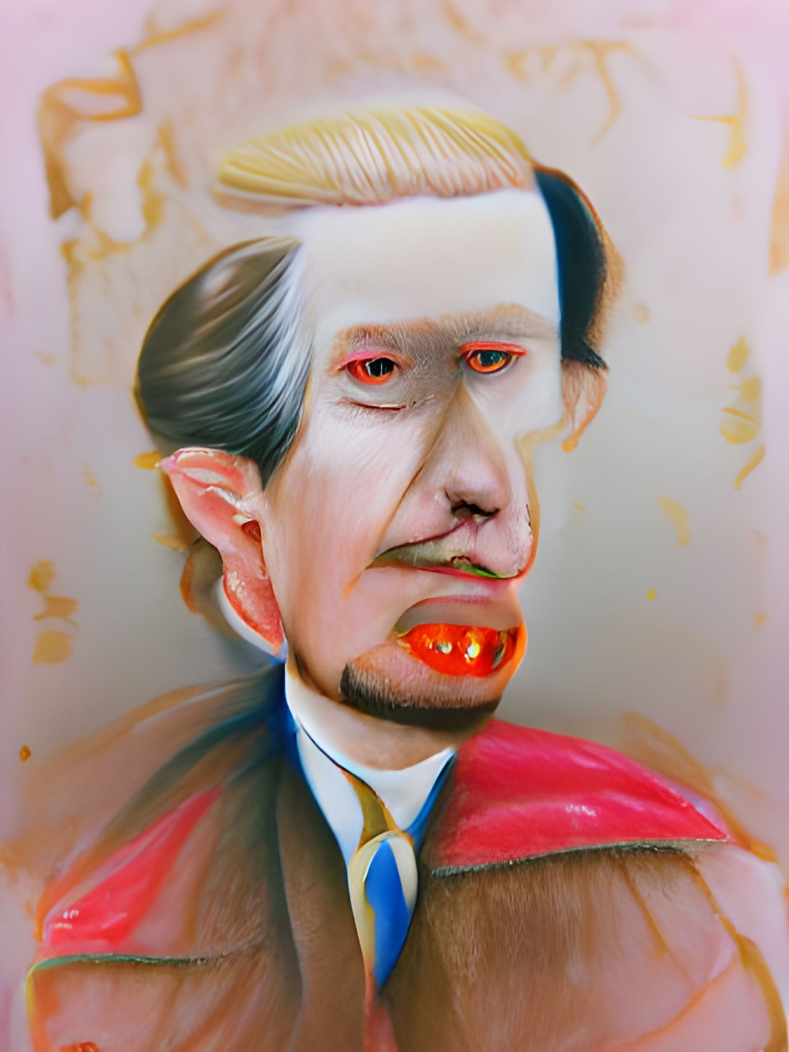 Dracula Portrait in Wes Anderson Style