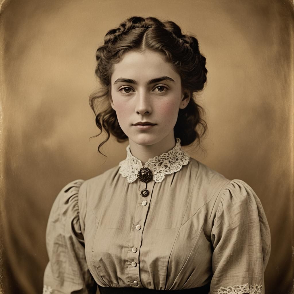 Portrait of a Young Woman in Oil Painting Style
