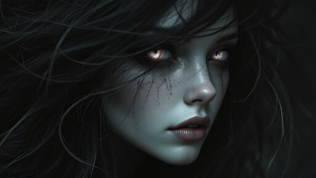 Elegant Woman in Gothic-Victorian Style