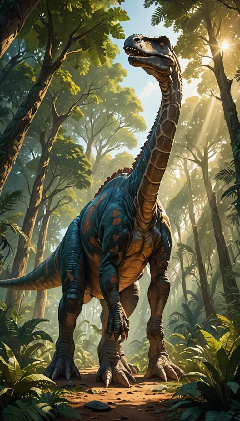 Giant Sauropod Emerges from Jungle Canopy