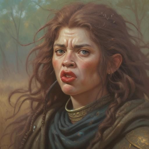 Baroque Oil Painting: Rubenesque Women Express Disgust