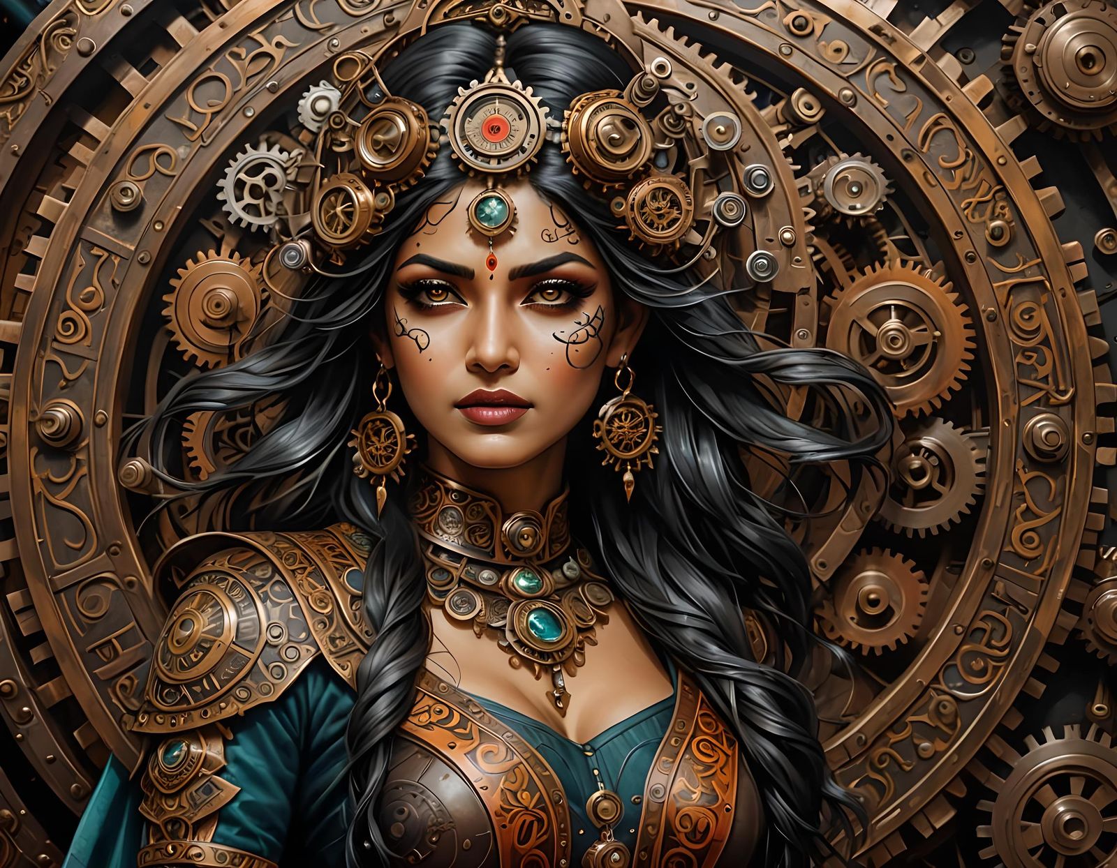 Steampunk Aditi: Limitless Deity of Indian Mythology