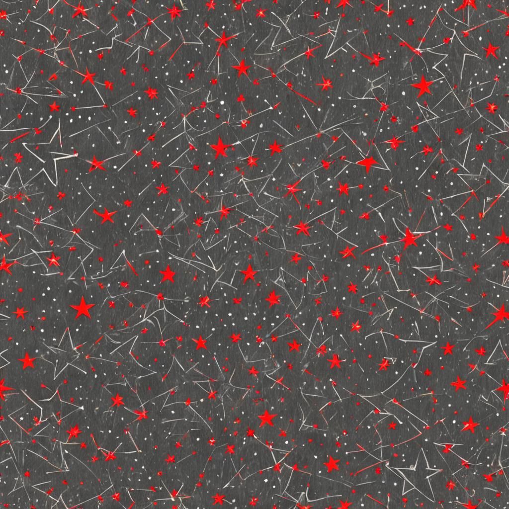 Red Pencil Starscape: Hyperdetailed Line Art