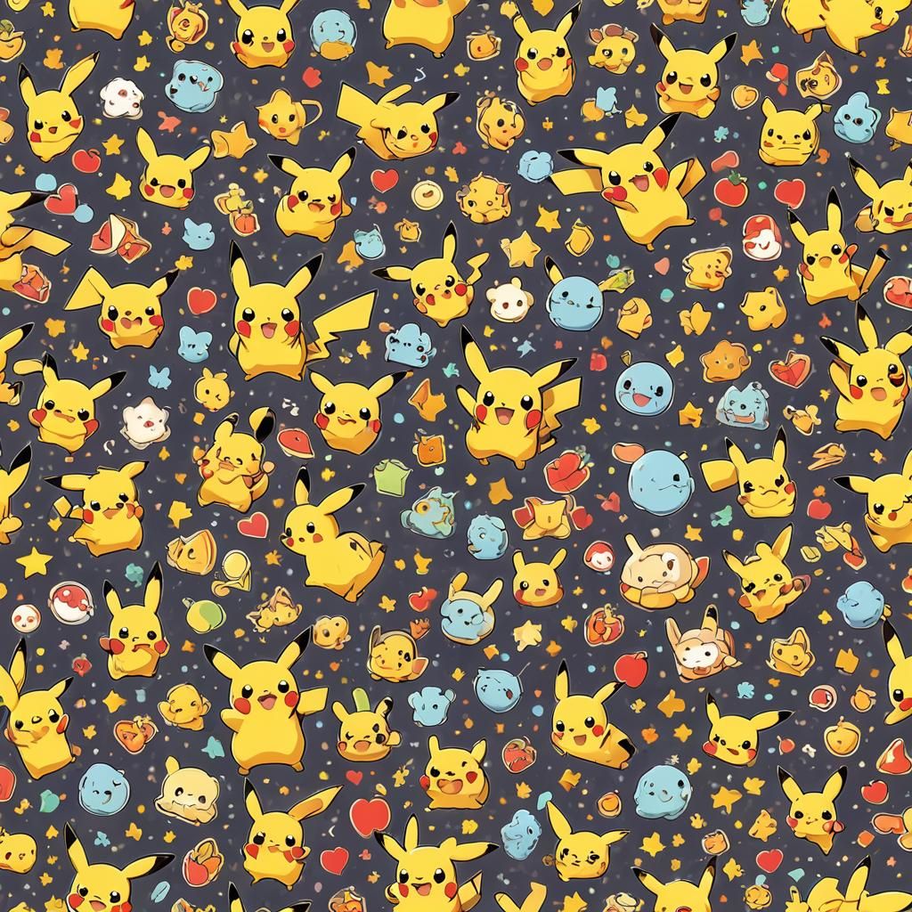 Kawaii Pikachu Character in Anime Style