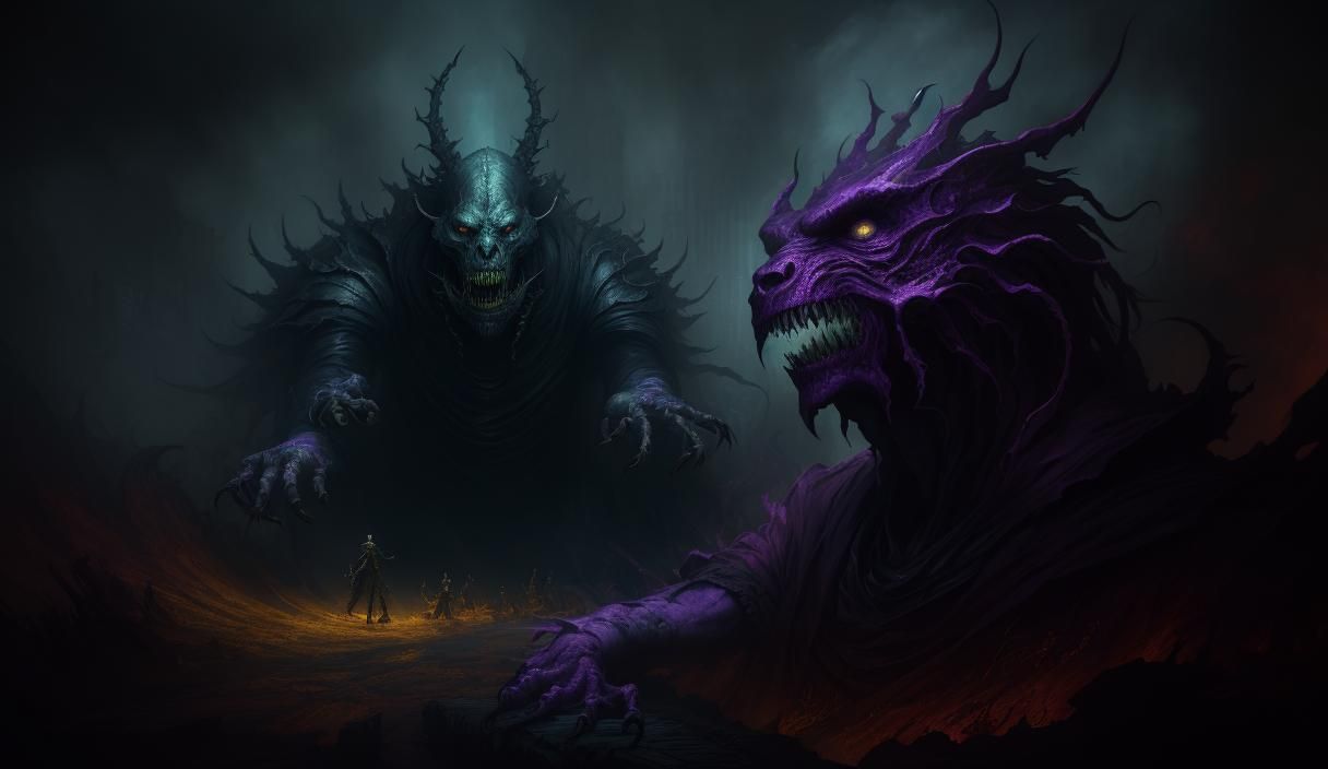 Dark Fantasy Beast in Hyperdetailed Digital Art