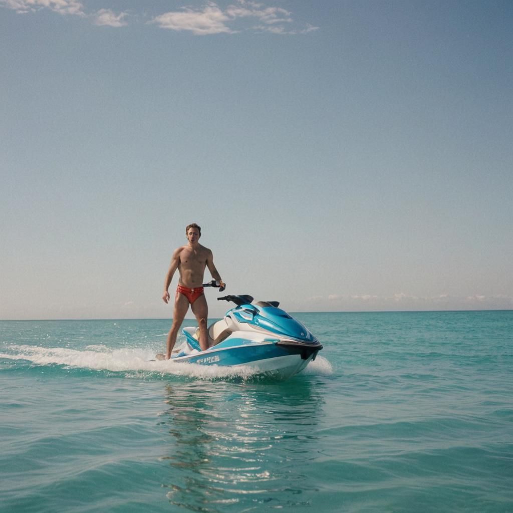 Jet Ski Adventure in Turquoise Waters: Cinematic Summer