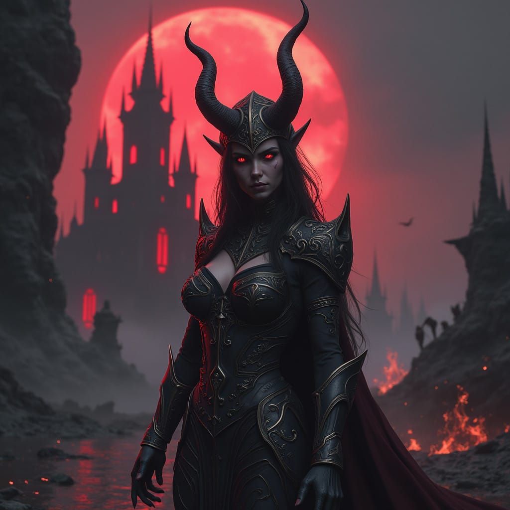 Ethereal Dark Elf Maiden in Majestic, Mystical Realm