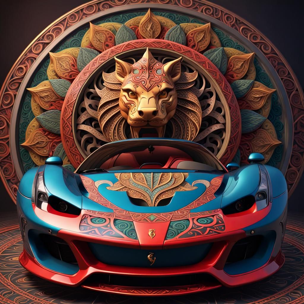 Car with maori tattoos