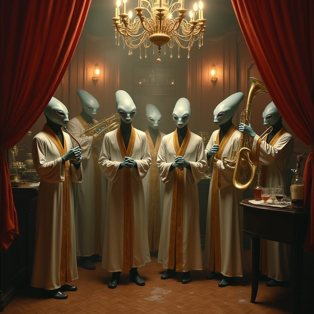 Aliens Attend a Vintage Jazz Concert in New Orleans