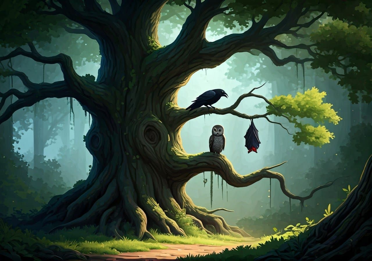 Twilight Forest Argument in Anime Comic Style