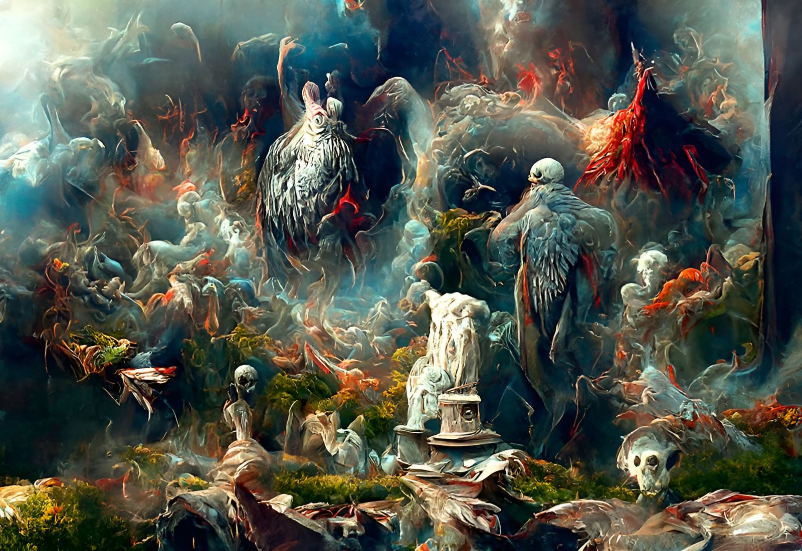 Lucifer in Hell's Aviary: A Digital Masterpiece