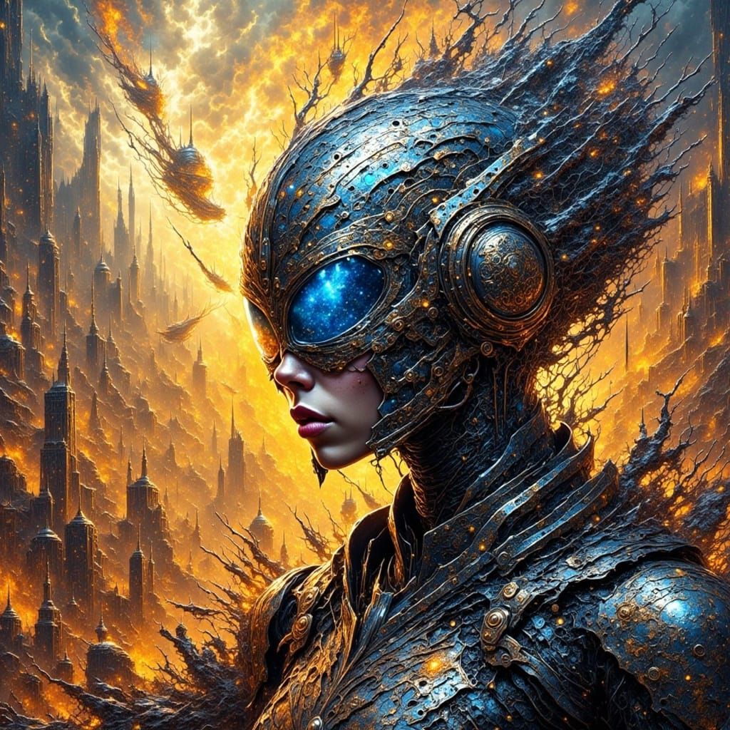 Autumnal Valkyrie: Digital Art