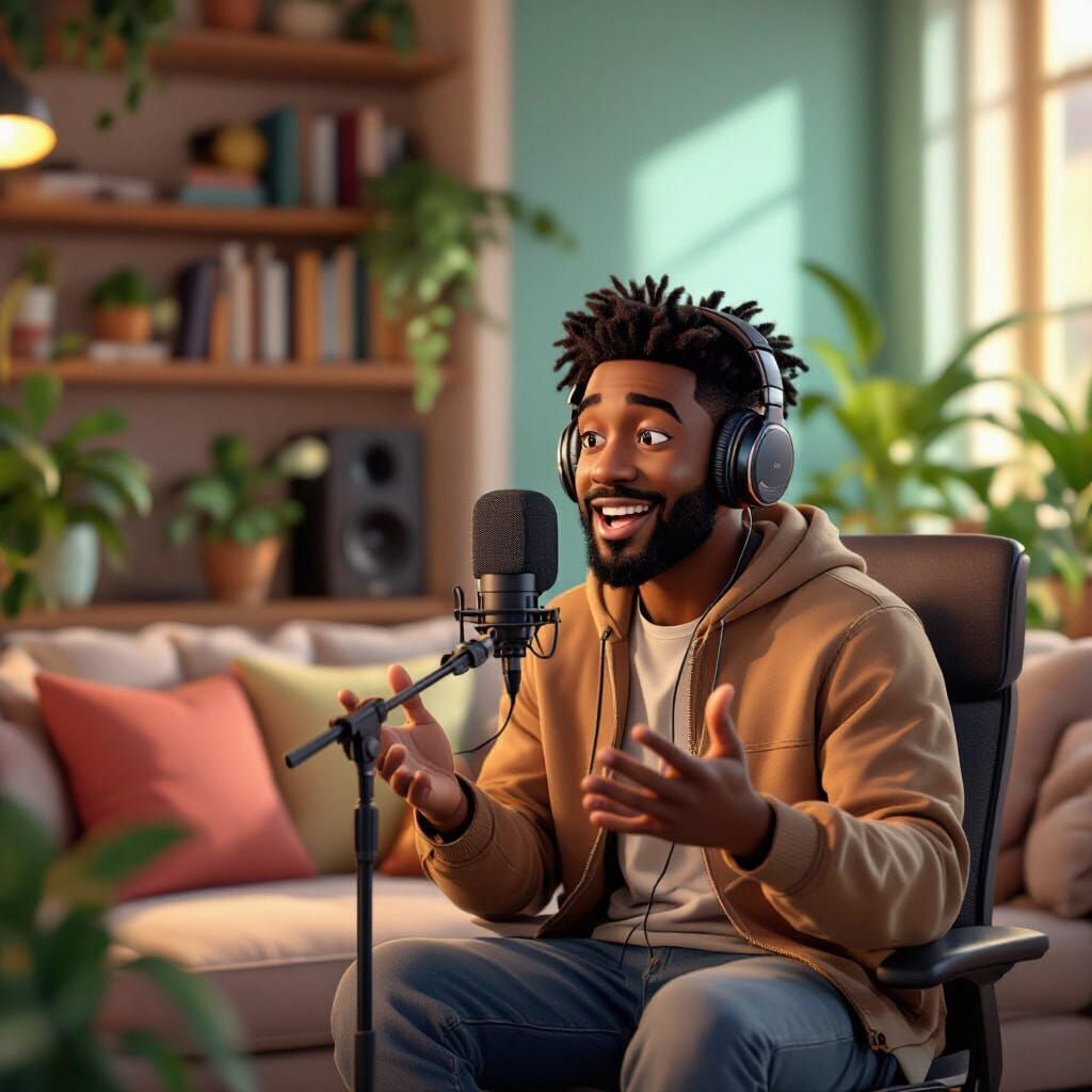 Podcast Recording in Pixar Style