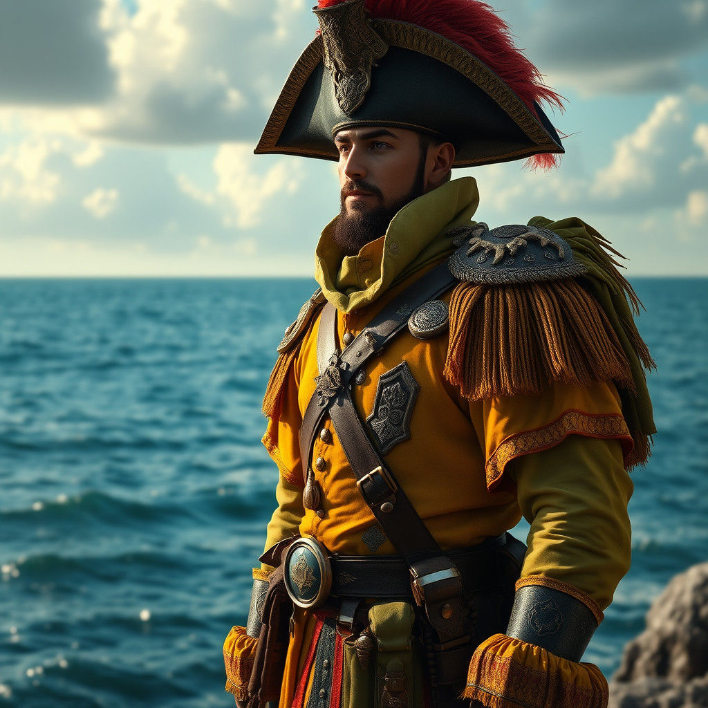 Caribbean Spanish Soldier in Detailed Matte Painting