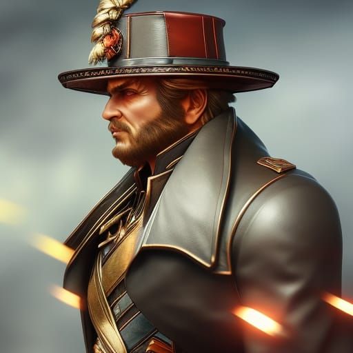 Steampunk Mad Hatter Portrait in Digital Art Style