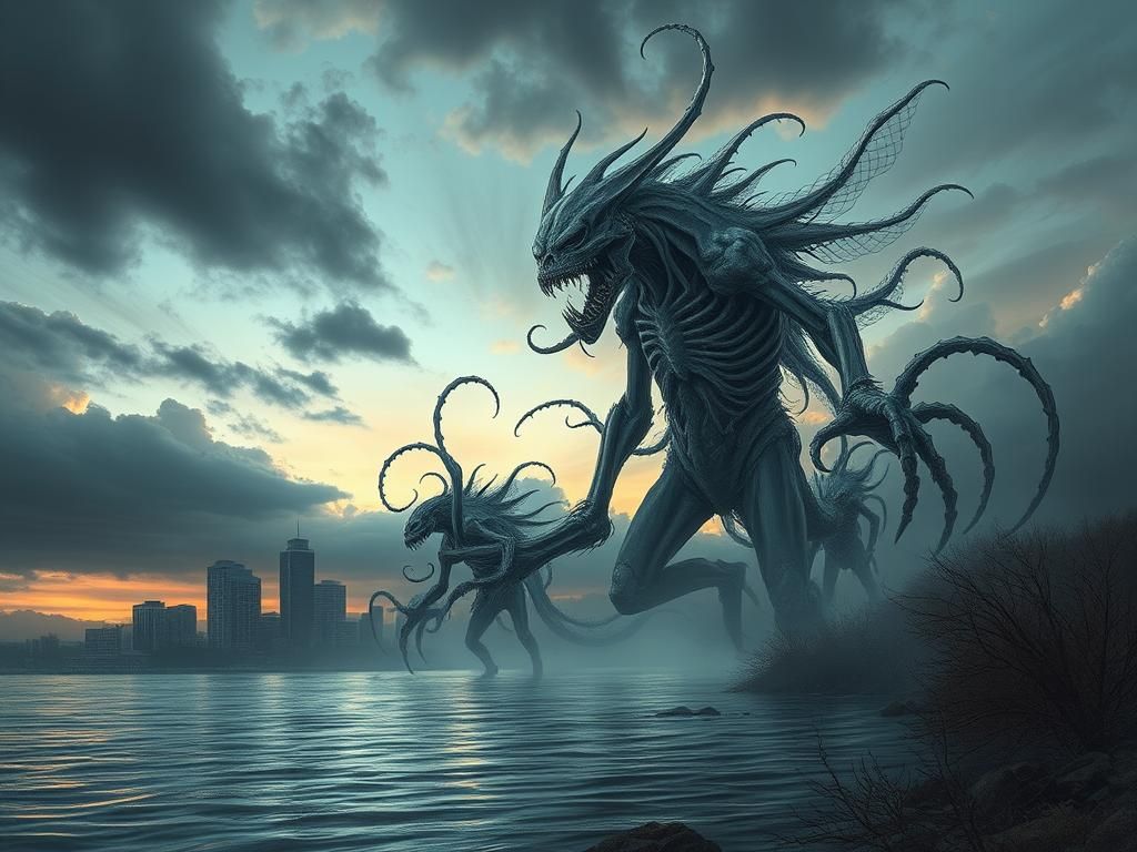 Undead Biomechanical Horror Towers Over Brockville Skyline