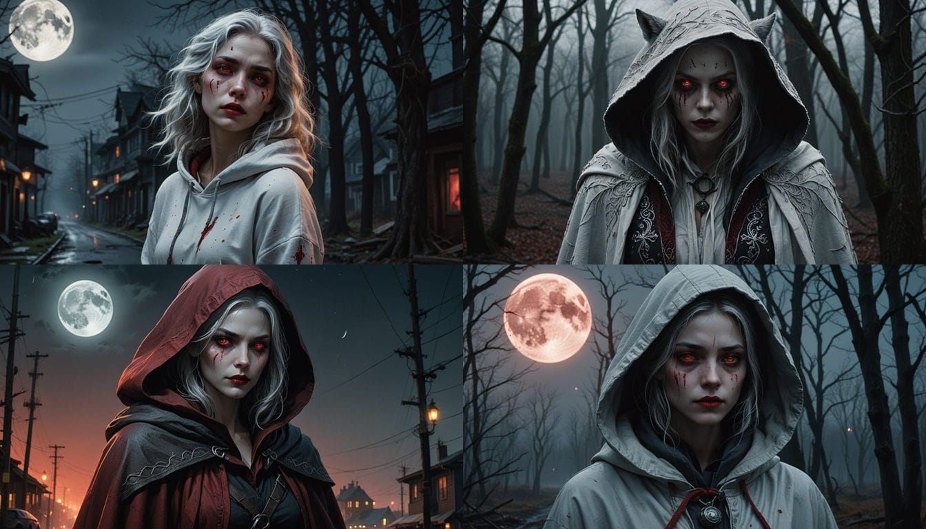 Werewolf Goddess Under Full Moonlight