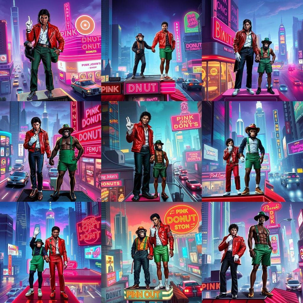 Michael Jackson and Friends in a Futuristic Scene