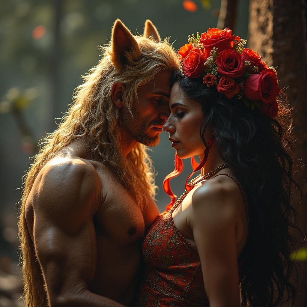 Cheerful Yellow Rabbit in Forest Matte Painting