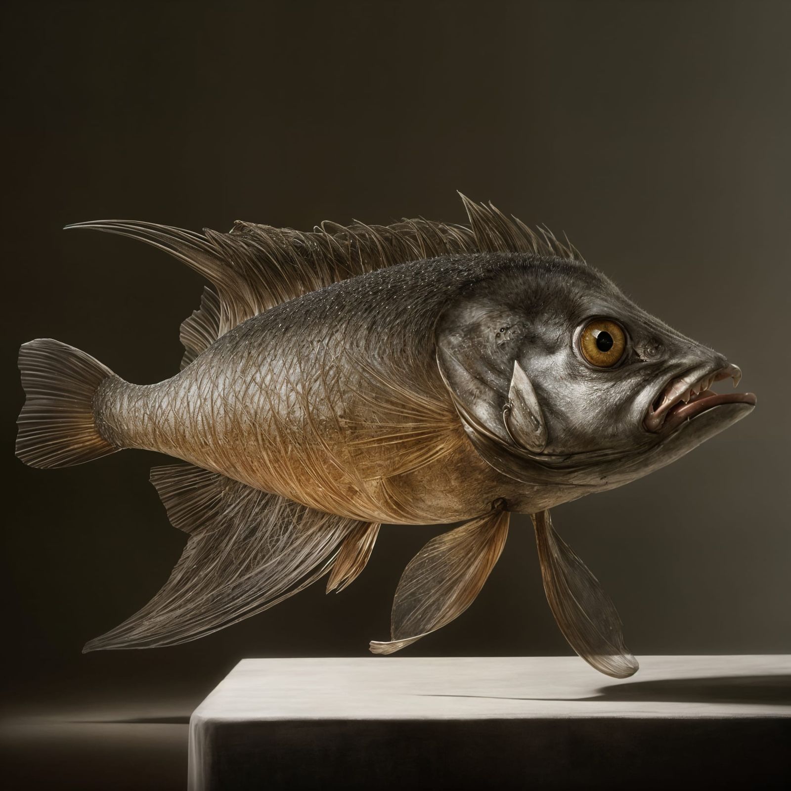 Elegant Hyper Realistic Fish in Ornate, Intricate Marine Env...