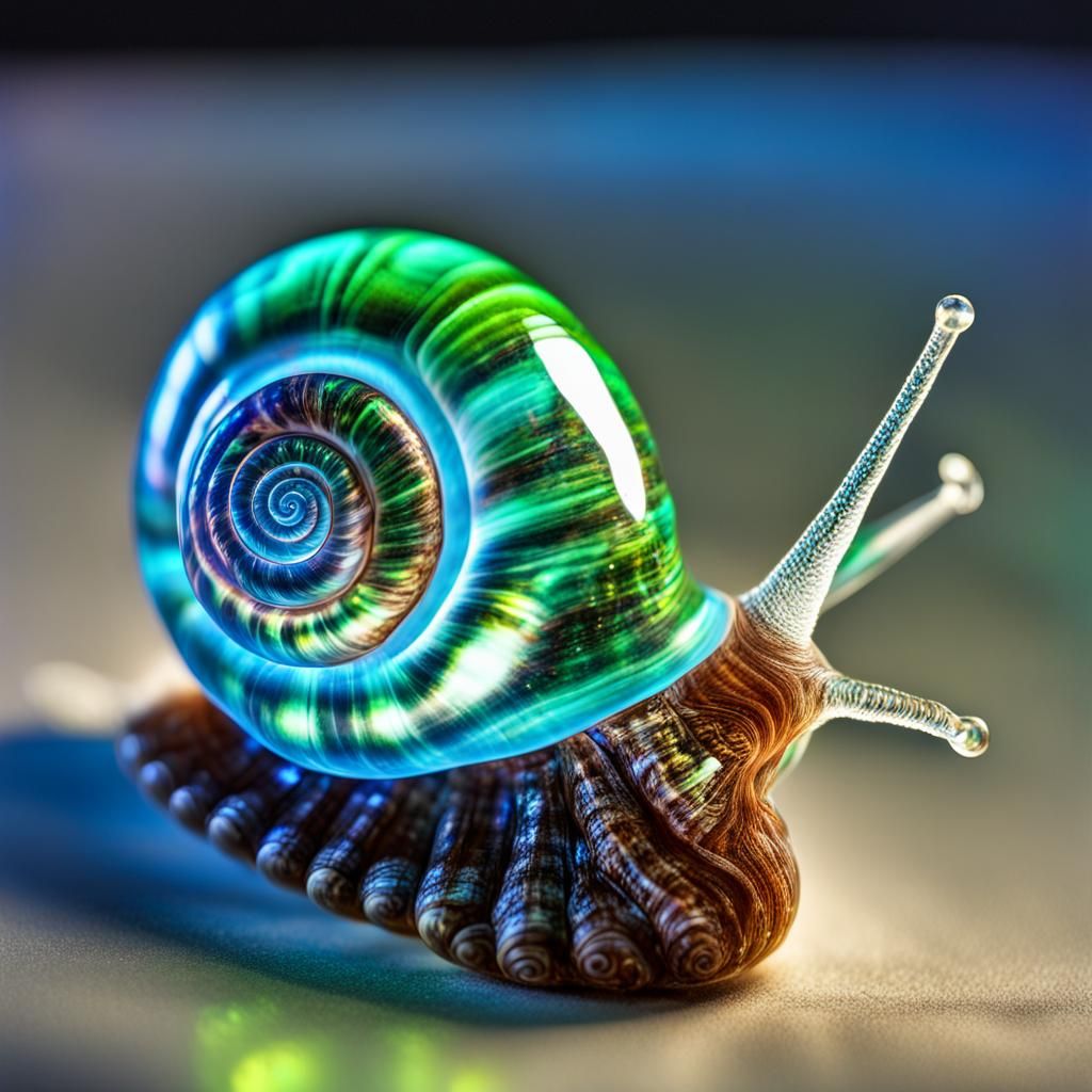 Bioluminescent Plants in Glass Snail Shell
