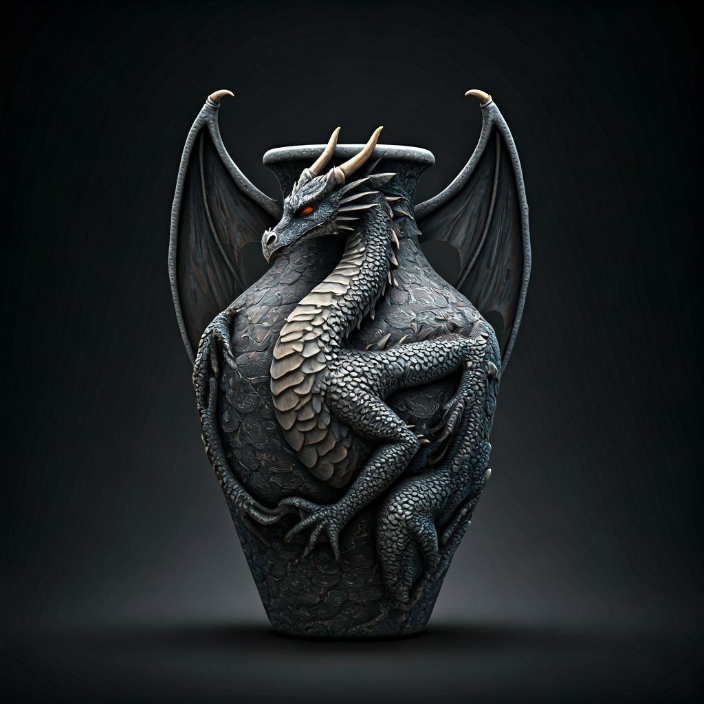 Fantasy Dragon Graal Vase Art