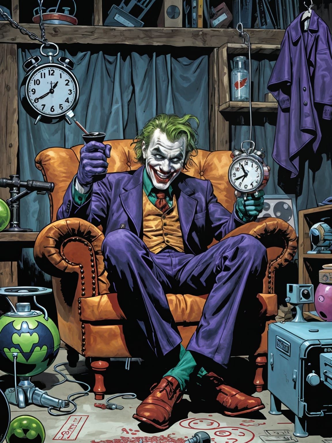 The Joker Unleashes Chaos in a Cozy Comic Book Lair