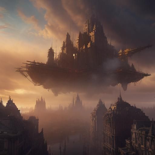 Steampunk Soldiers Storm a Floating City