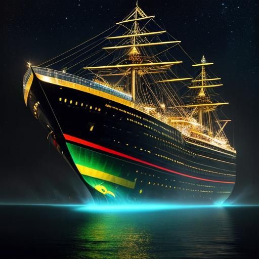 Surreal Silver Cruise Liner in Hyper-Realism Style