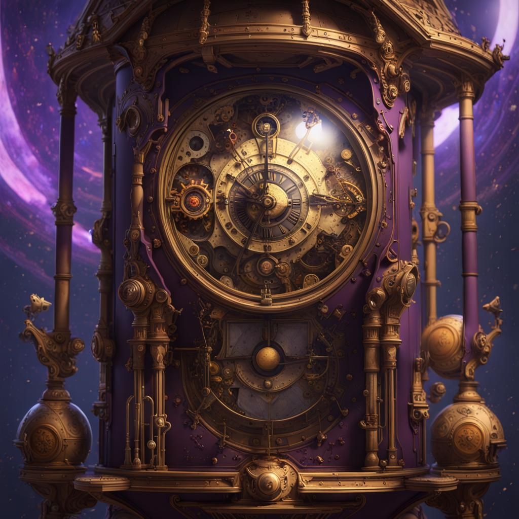 Cyborg Mice in Clockwork Rocketship, Dark Fantasy Art