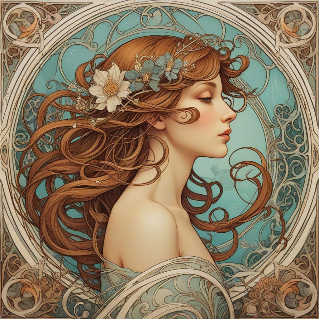 Ethereal Art Nouveau Maiden