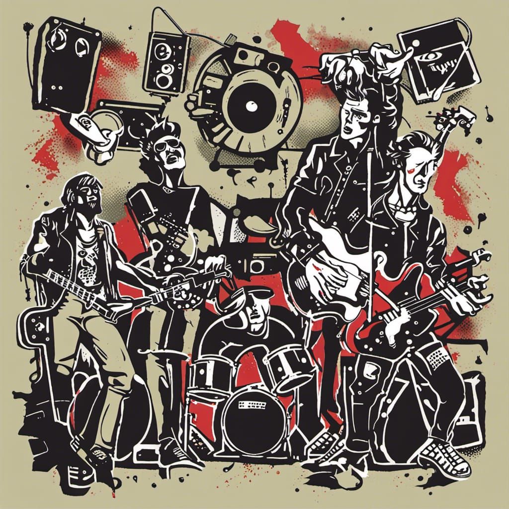 Punk Rock Album Art in Cut and Paste Design