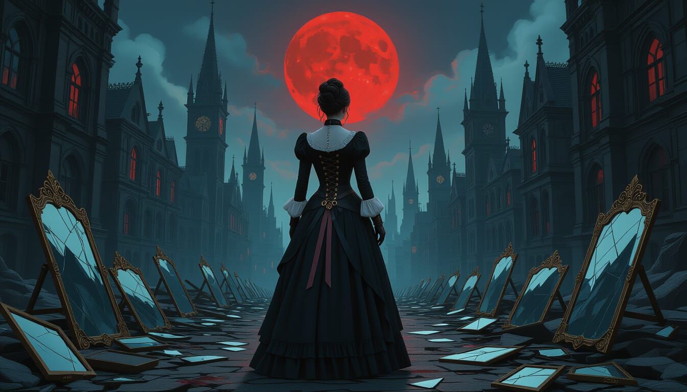 Librarian Celebrates Night of Shattered Mirrors in Gothic Ci...