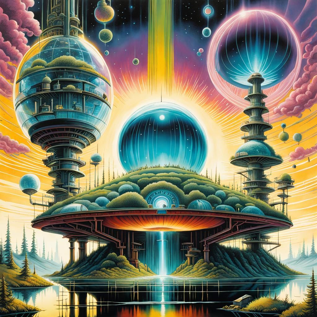 Ethereal Dimension Portal in Cell-Shaded Futurism