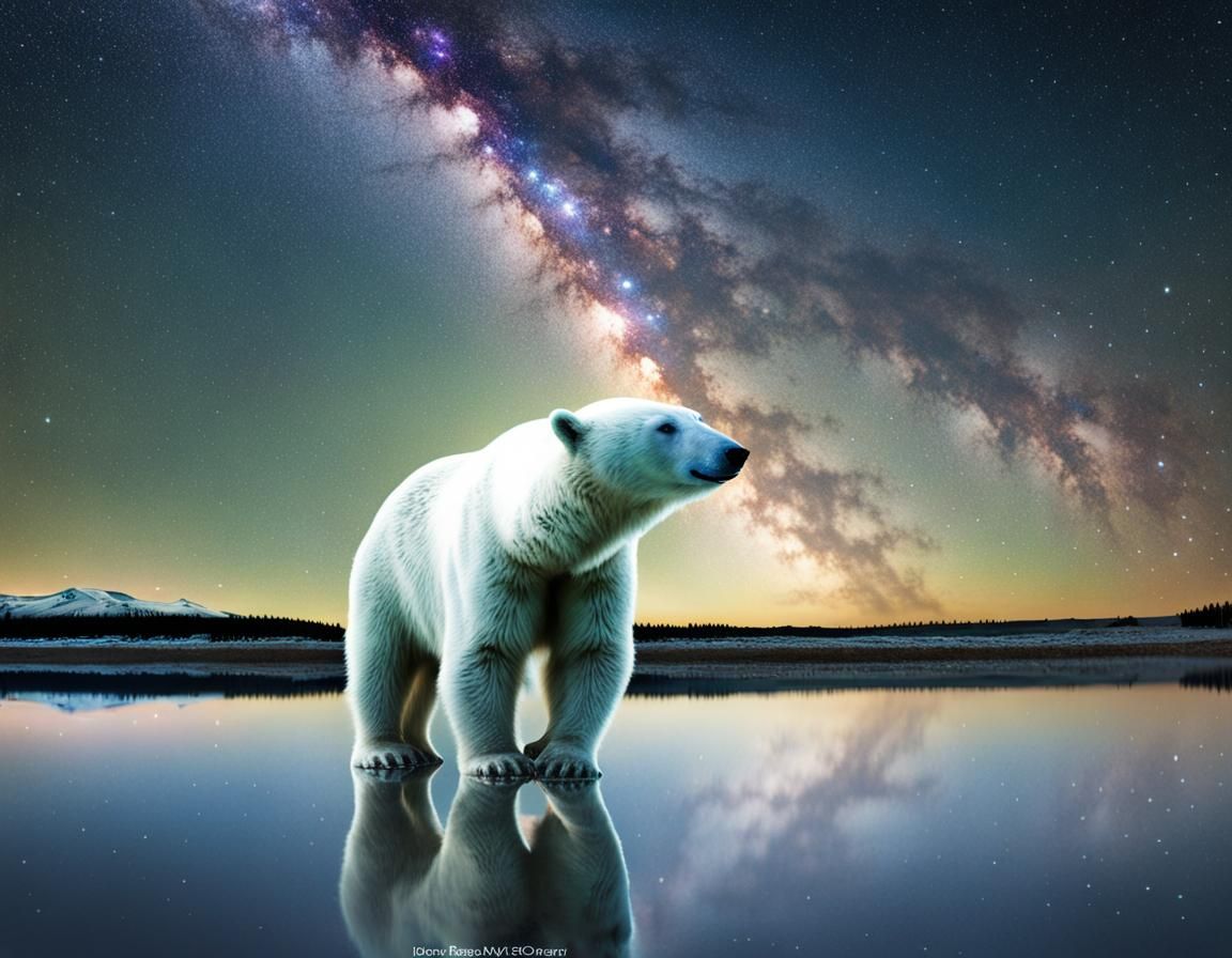 Polar Bear and Milky Way