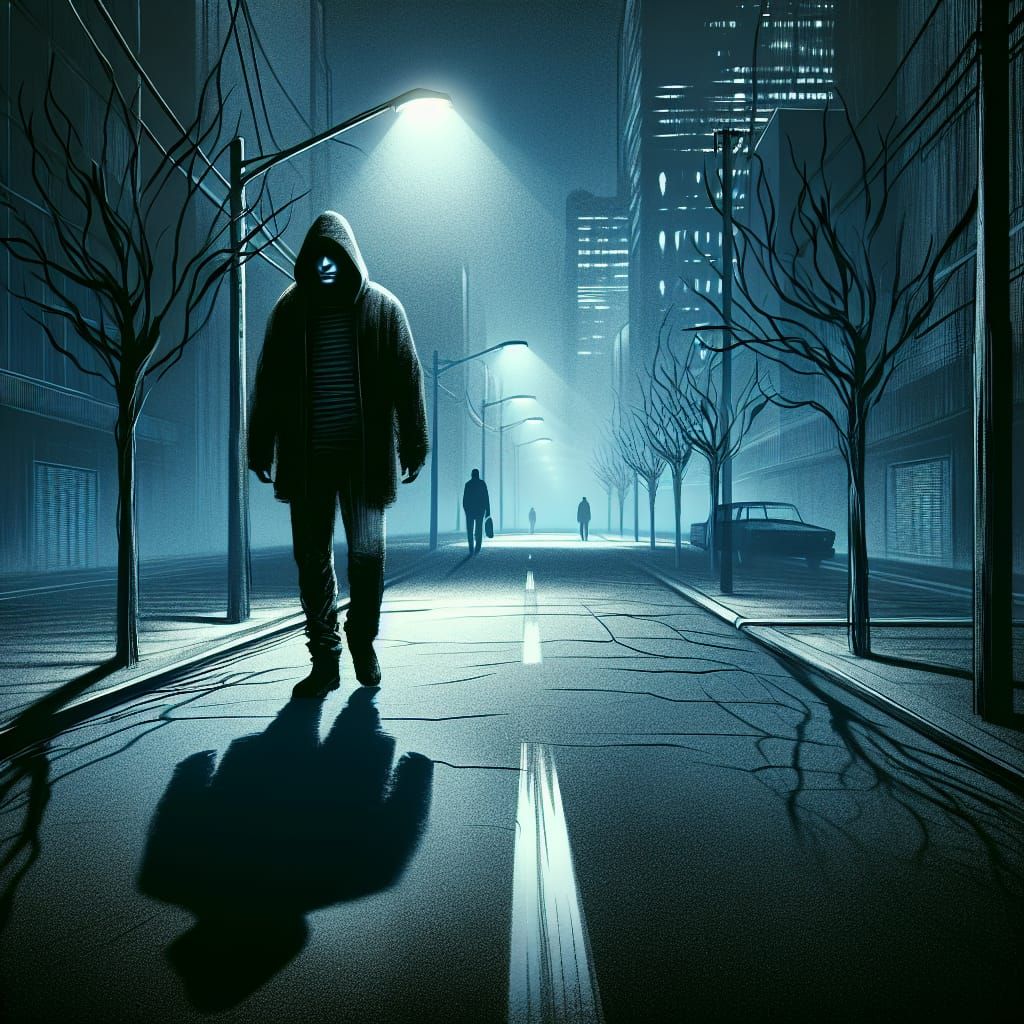 Crazy Anonymous Loneliness: Desolate Night Scene