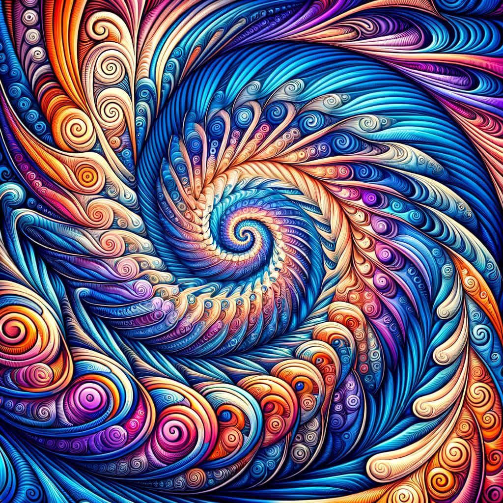 Cosmic Fractal Harmony in Vibrant Blues and Purples