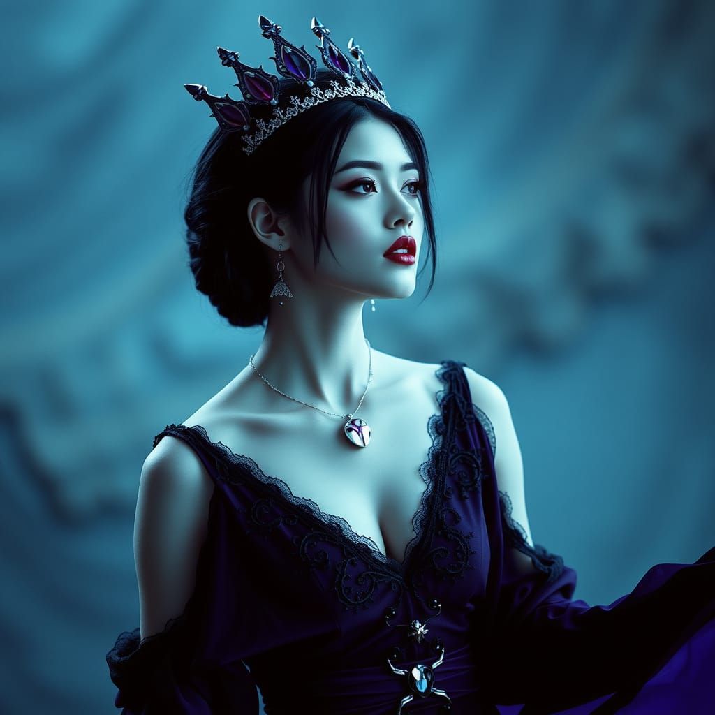 Cinematic Princess of Darkness and Purple Light