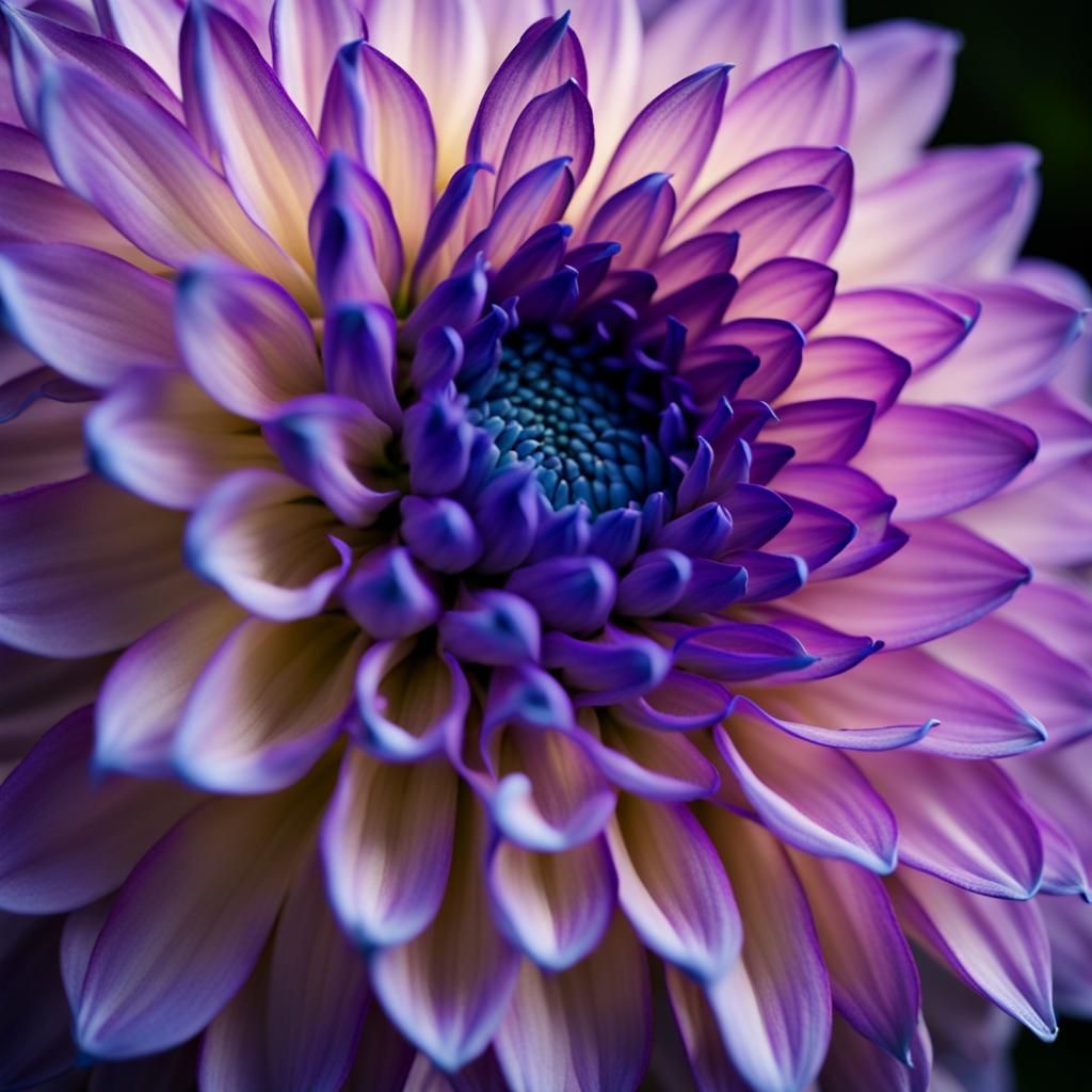 Macro Photograph of an Indigo Dahlia