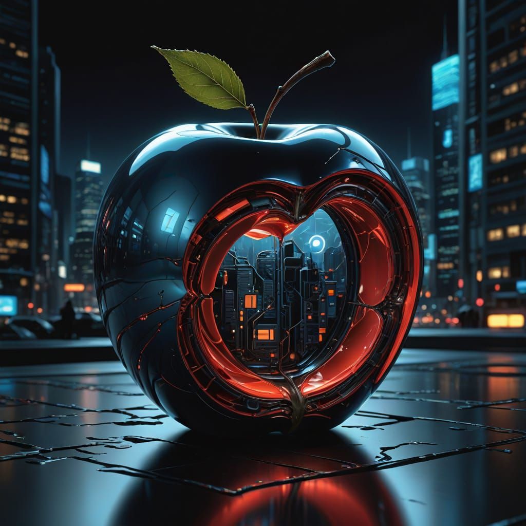 A hyperrealistic digital painting, in the style of Syd Mead and Greg Rutkowski, depicting a futuristic, bioluminescent a...