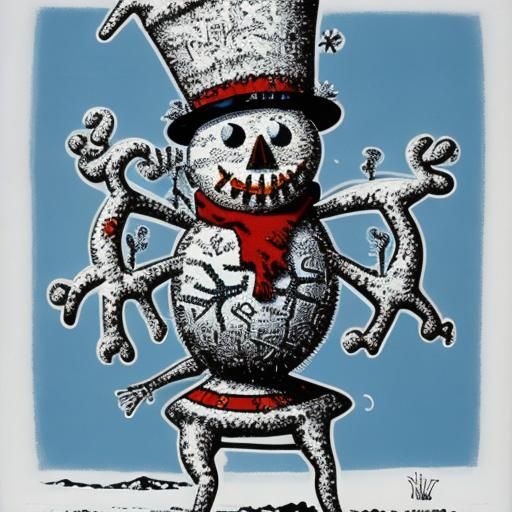 Frosty the Snowman in Neo-Expressionist Style