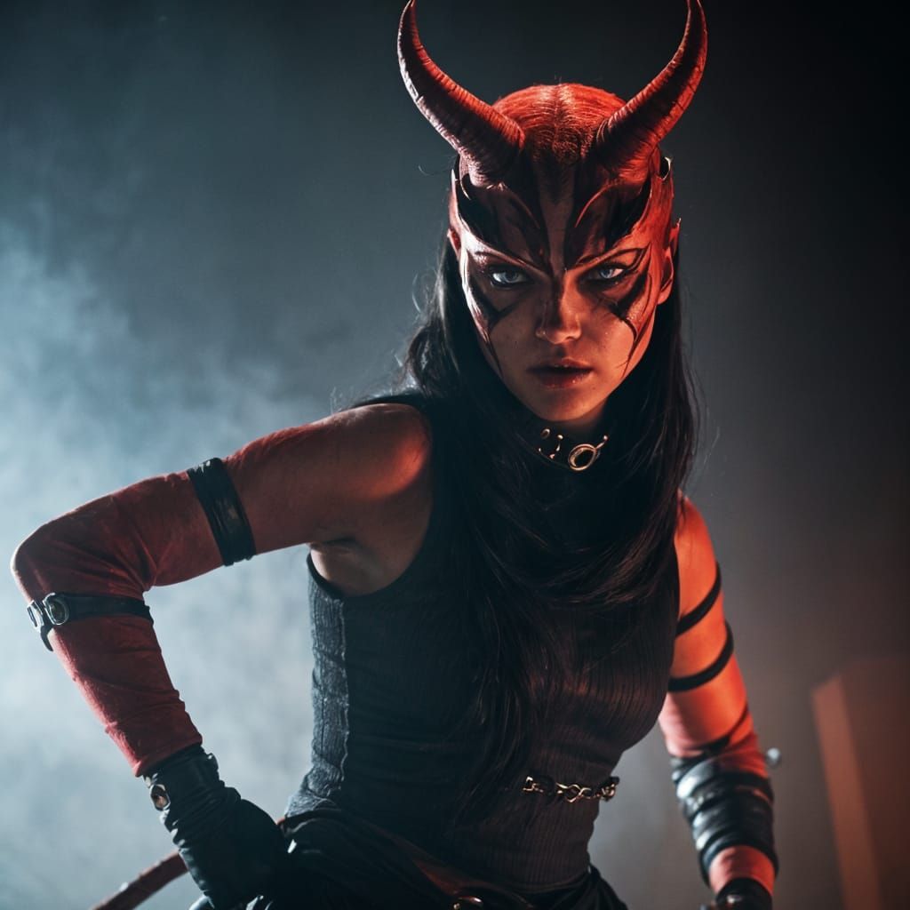 Devil Woman Catwalk Cinematic Film Still