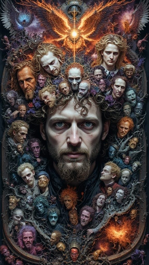 Mindscape of Emotions: Faces Erupting from Contemplative Por...