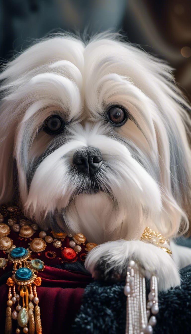 Cloud-like Lhasa Apso in Dreamlike Style