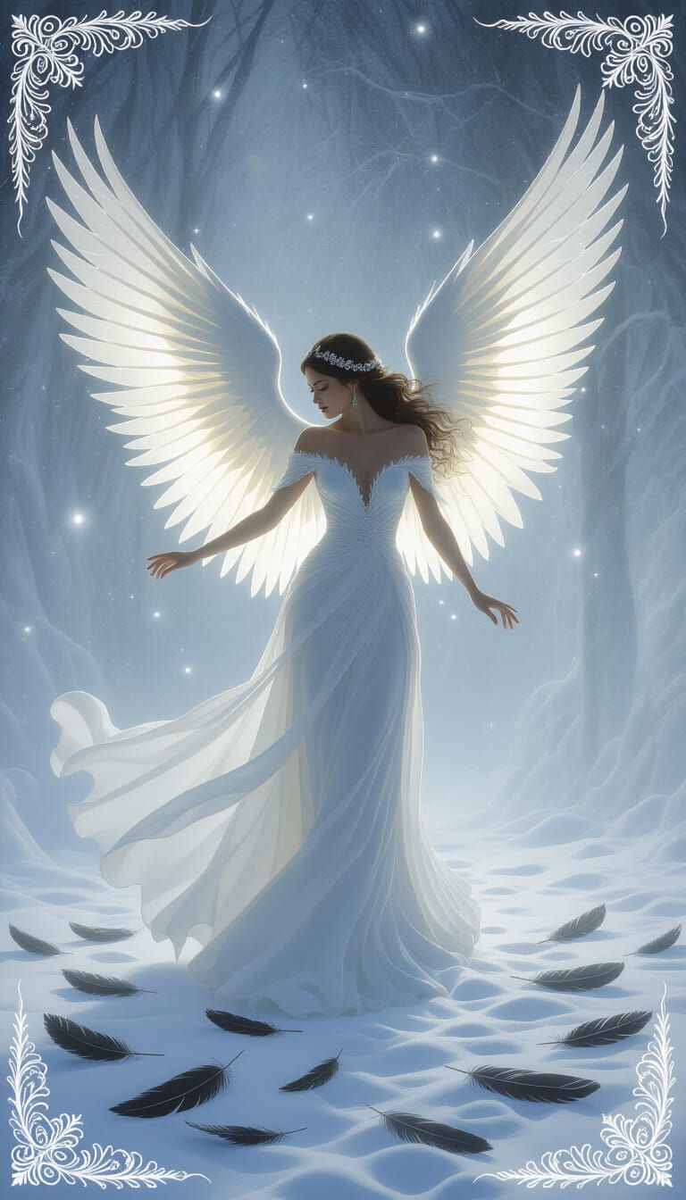 Angel Dancing in Luminous Frozen Light