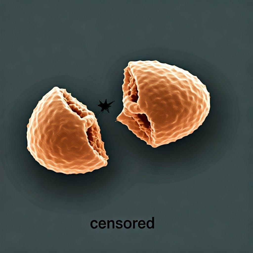 Amoeba Cell Division Under Electron Microscope