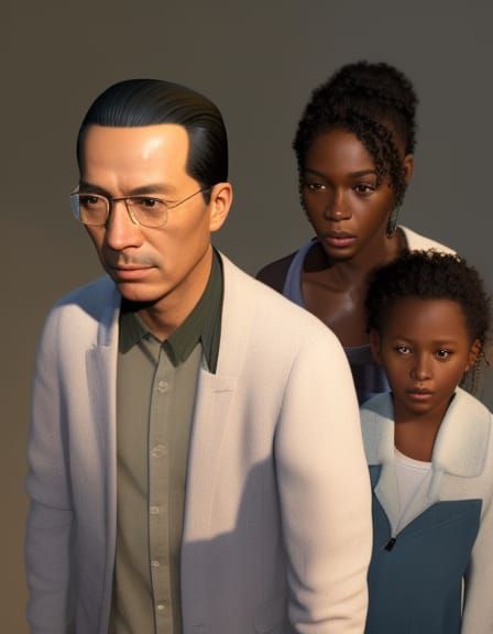 Photorealistic Portrait of a Young Family Man